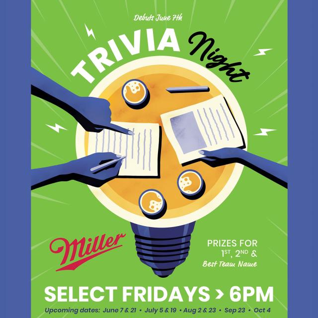 Announcing Trivia Night! On select Fridays, we invite you to join us in our Beer Tent outside the Visitor Center  for a fun filled evening with @quizmastertrivia ! 

Upcoming Dates:
June 7 & 21
July 5 & 19
August 2 & 23
September 23
October 4

Trivia will last approximately two hours and costs $1 per player. You can have up to eight people on a team!

#millerbrewingcompany #molsoncoors #milwaukee #visitmilwaukee #visitmke #mke #quizmastertrivia